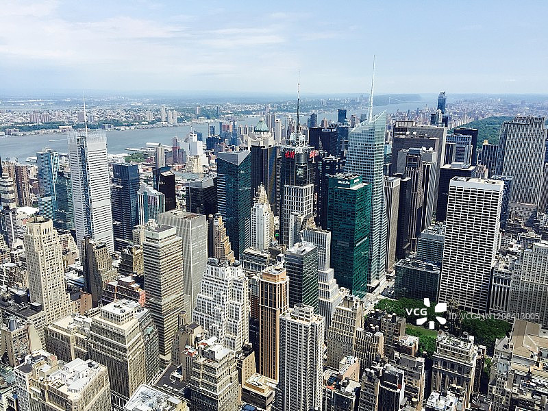美国纽约曼哈顿景观摩天大楼全景图片从帝国大厦正版高清图片素材大全