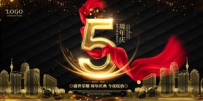 5周年庆典地产展板