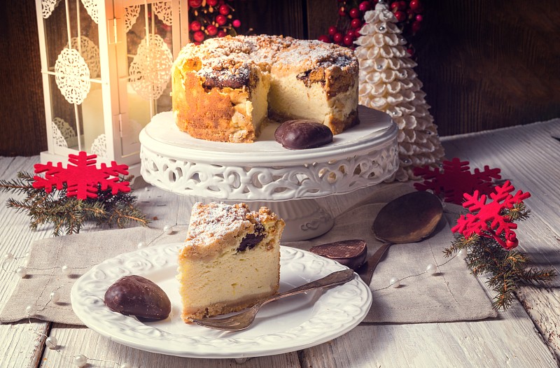 乳酪蛋糕,蛋糕,小的,甜点心,自制的,甜馅饼,水果,木制,圣诞树