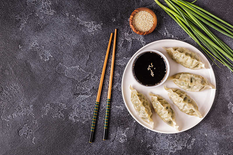 酱油,筷子,饺子,传统,蔬菜,篮子,食品,蒸菜,蒸锅,餐具