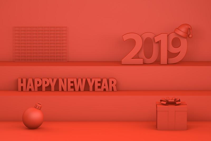 2019,楼梯,圣诞帽,新年前夕,贺卡,月,倒计时,信函,简单,领奖台