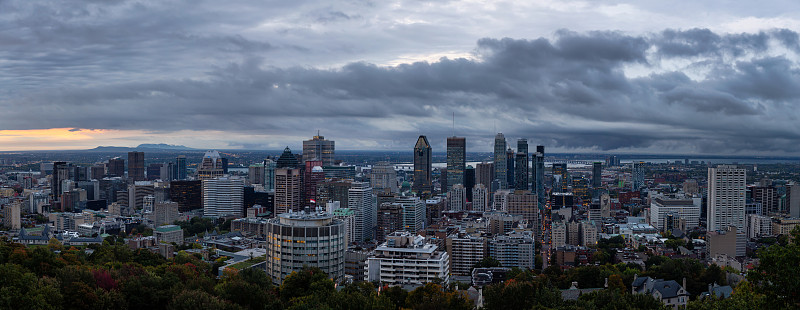 蒙特利尔,航拍视角,暗色,云,加拿大,魁北克,现代,户外,天空,建筑