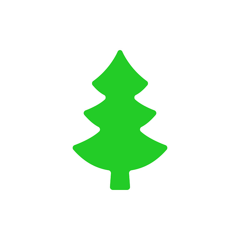 平坦的,简单,杉树,圣诞树,计算机图标,矢量,插画,分离着色,季节,冬天