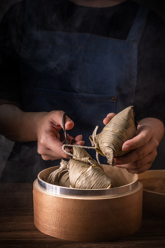 留白,名声,蒸菜,粽子,女人,木制,概念,特写,食品,米饺子