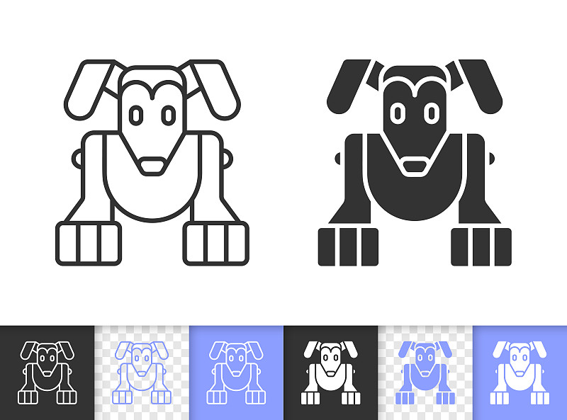 简单,狗,计算机图标,自动的,矢量,黑色,线条,可爱的,玩具,技术