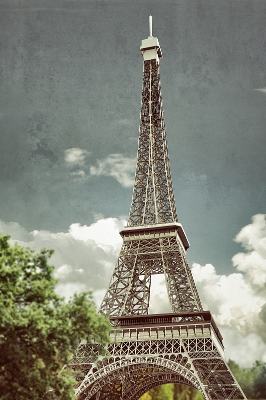 埃菲尔铁塔,艾费尔高原,法国,浪漫,著名景点,钢铁,三维图形,绘画插图,高处,建筑