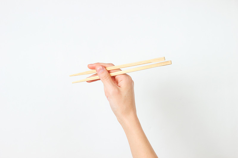 食品,拿着,筷子,概念,手,女性,透过窗户往外看,极简构图,白色背景,上装