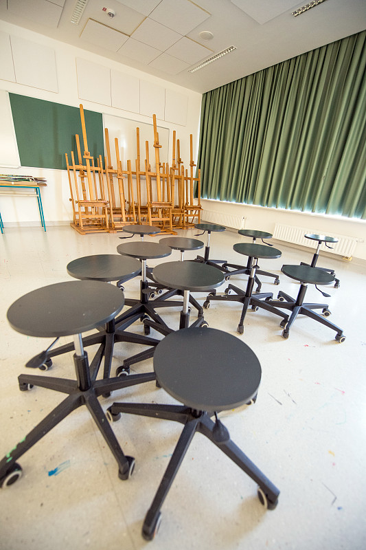现代,空的,艺术,教室,小学,椅子,建筑,学校,primorska,21世纪