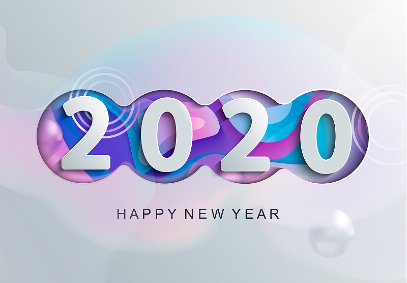 2020,贺卡,新年前夕,现代,事件,几何形状,传单,模板,节日,绘画插图