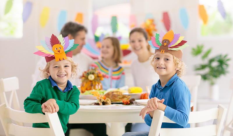 家庭,儿童,火鸡肉,女儿,传统,事件,父母,母亲,食品