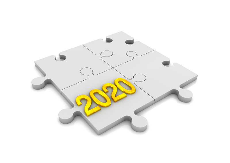 新年前夕,概念,拼图拼块,2020,事件,贺卡,七巧板,易接近性,春节,背景分离