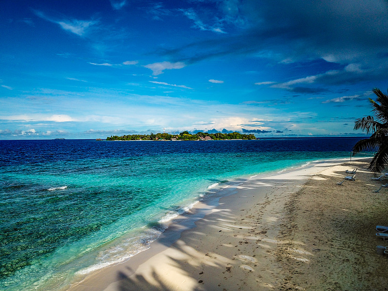 马尔代夫,海滩,航拍视角,绿色,蓝色,热带气候,印度次大陆,海浪,印度洋,海岸线