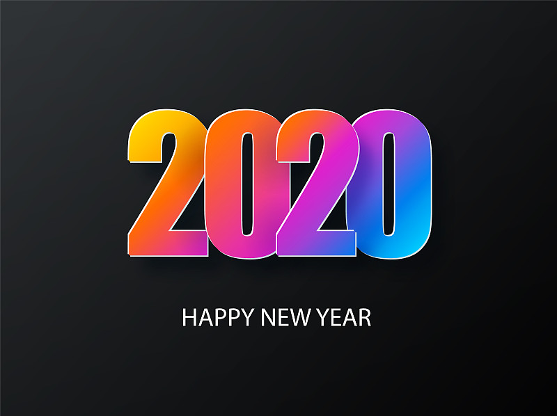 2020,新年前夕,现代,背景,节日,绘画插图,创造力,黑色,设计,构图
