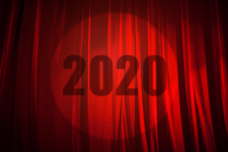 2020,红色,聚光照明,背景聚焦,窗帘,舞台,秘密,事件,开幕式,流行音乐会