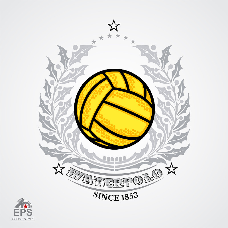体育团队,运动,球,标签,白色,水球,黄色,花环,灵性,银色