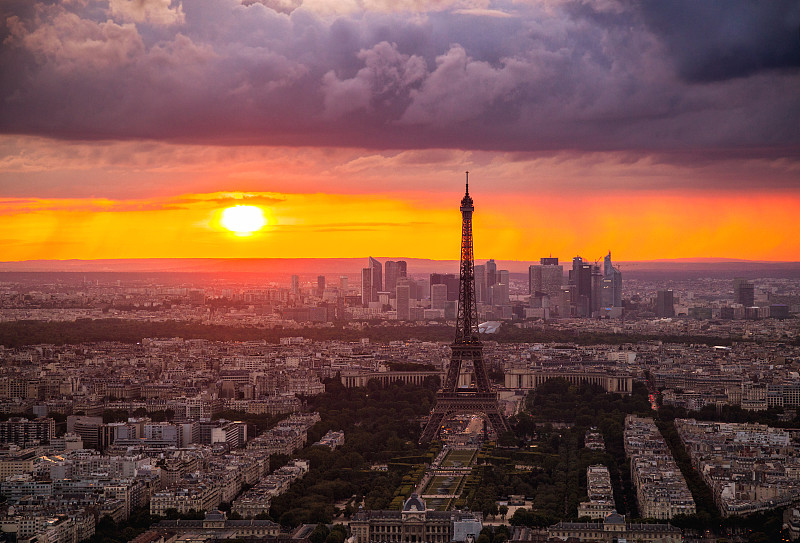 埃菲尔铁塔,在上面,国际著名景点,法国,浪漫,云,橙色,黄昏,著名景点,户外
