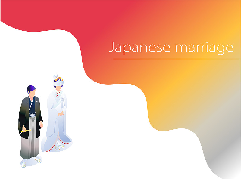 日本人,婚礼,传统服装,绘画插图,传统,日本武士,和服,丈夫,事件