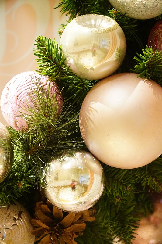 粉色,传统,冬季节日,圣诞装饰物,现代,装饰物,住宅内部,背景,节日,圣诞树