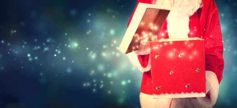 圣诞礼物,圣诞老人,红色,梦想,留白,络腮胡子,褐色,水平画幅,夜晚