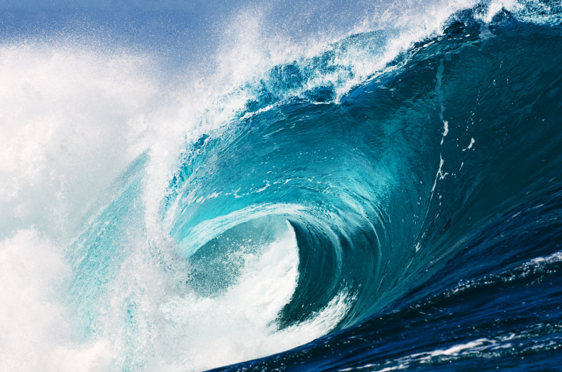 海洋,海啸,潮汐,非凡的,自然,水平画幅,蓝色,水,波浪,破坏