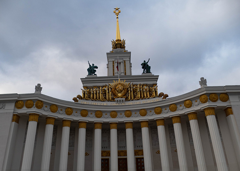 前苏联,2019,莫斯科,建筑物门,夏天,天空,建筑,晴朗,雕塑