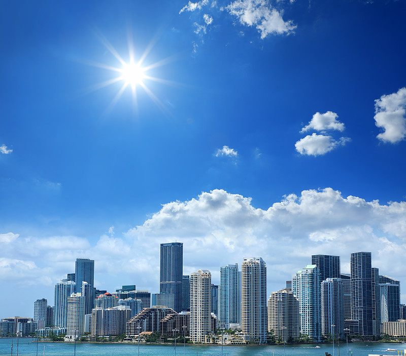 迈阿密,都市风景,城市天际线,云,商业金融和工业,户外,建筑,晴朗,混凝土,金融区