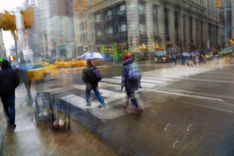 曼哈顿,雨,人,街道,在活动中,活力,纽约,汽车,仅男人,交通