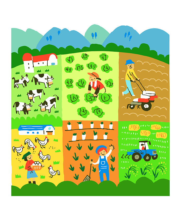 农业,牲畜,提举,稻,家禽,接力赛,多样,园艺,稻田,农场