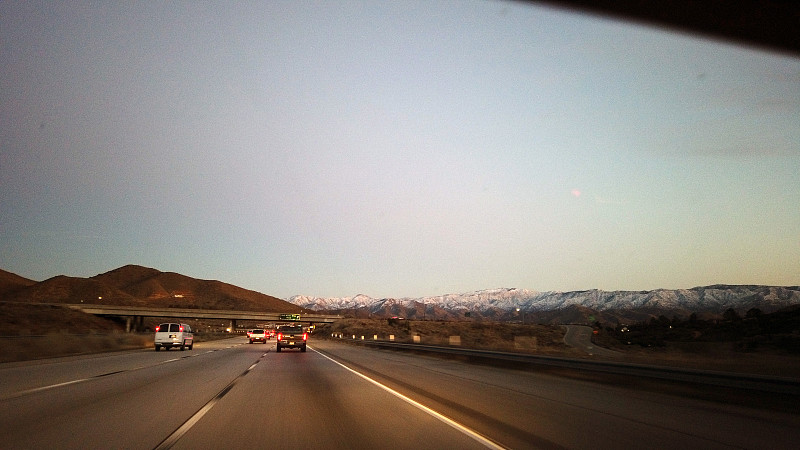 风景,旅途,空的,沥青,自由,雪山,汽车,直的,云,迅速