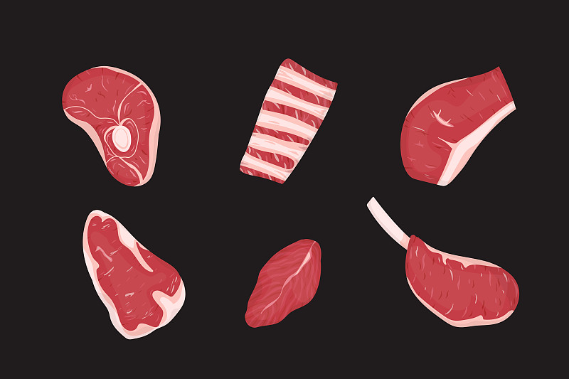 红肉,牛排,菜单,清新,肋骨,烤的,食品,烤肉架,腿,成分