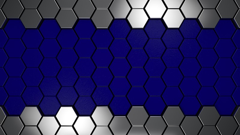 背景,三维图形,金属,六边形,蓝色,暗色,几何形状,边框,技术,模板