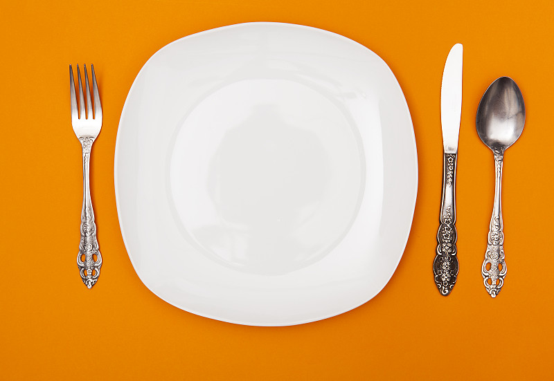 桌布,白色,空的,炊具刀,盘子,橙色,不锈钢,菜单,土耳其,华贵