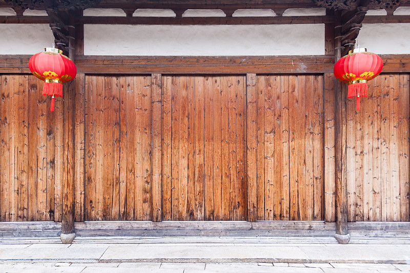 灯笼,中国,木制,福州,红色,建筑外部,雕刻物,传统,屋檐,大门