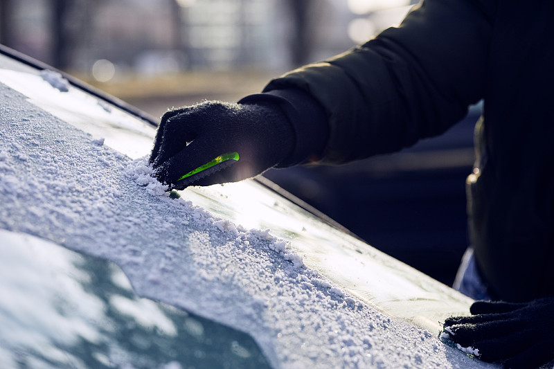 汽车,冰,男人,挡风玻璃,特写,寒冷,部分,手套,一个人,环境