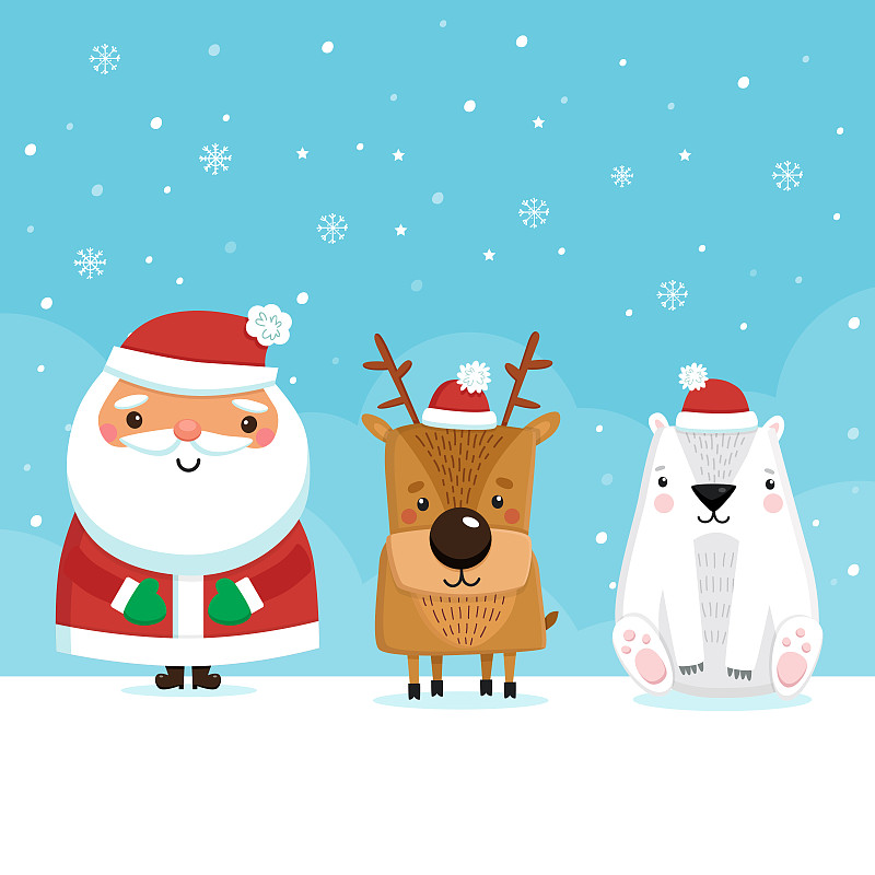 友谊,圣诞老公,可爱的,贺卡,背景分离,圣诞帽,雪,北极熊,英国,动物
