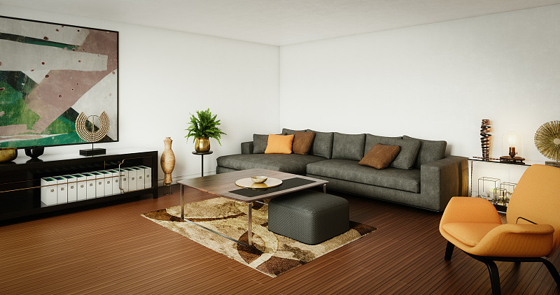 Digitally,generated,elegant,and,modern,living,room,interior,design,with,high,quality,furniture,sets.The,scene,was,rendered,with,photorealistic,shaders,and,lighting,in,Autodesk?,3ds,Max,2020,with,V-Ray,Next,with,some,post-production,added.