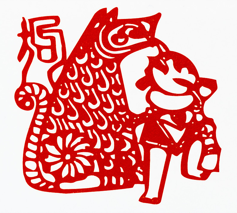 传统,春节,纸,标志,十二生肖,狗,猪,牛,动物,中国
