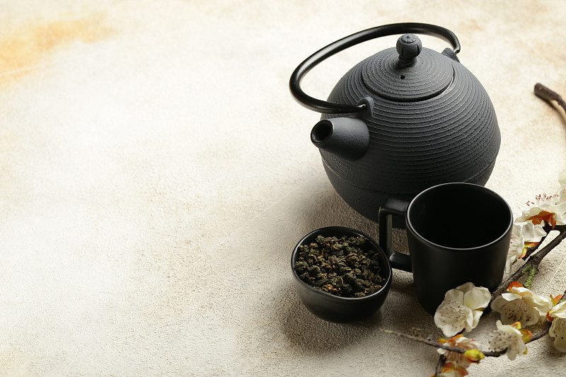 茶道,绿色,饮料,茶,传统,热,绿茶,热饮,花盆,杯