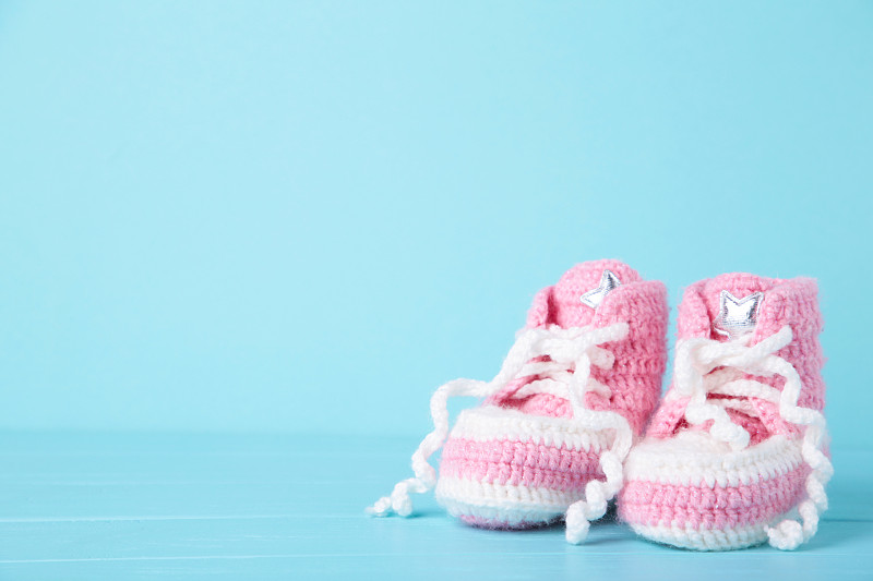 蓝色背景,粉色,婴儿鞋,留白,可爱的,空的,凉鞋,鞋子,小的,一对