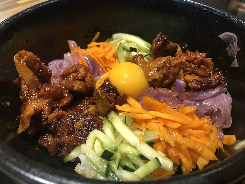 韩国食物,拌饭,美味,格子烤肉,蔬菜,清新,香料,韩国泡菜,食品,米