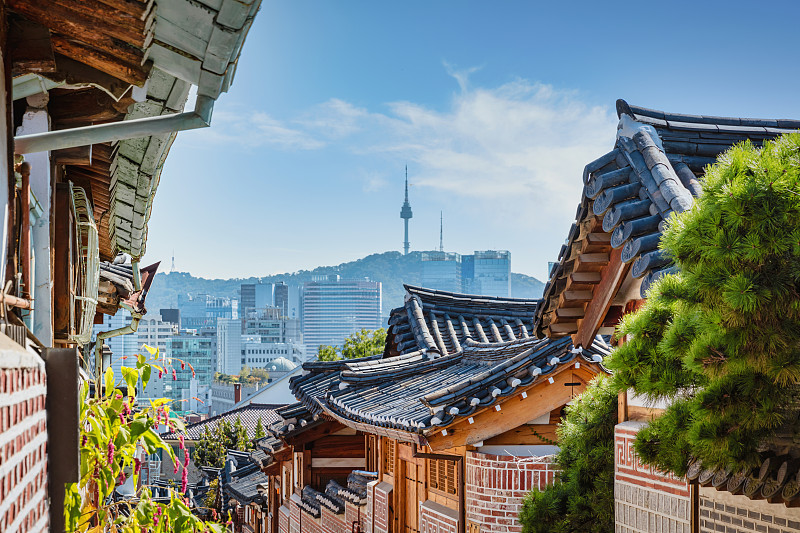 韩国,首尔,北村韩屋村,居住区,传统,视角,巷,古董,著名景点,东亚