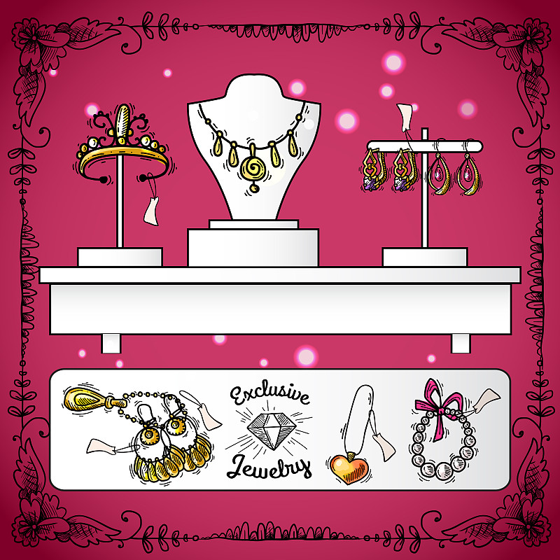 珠宝店,传单,华贵,冠状头饰,婚礼,模板,贵重宝石,背景,钻石,草图