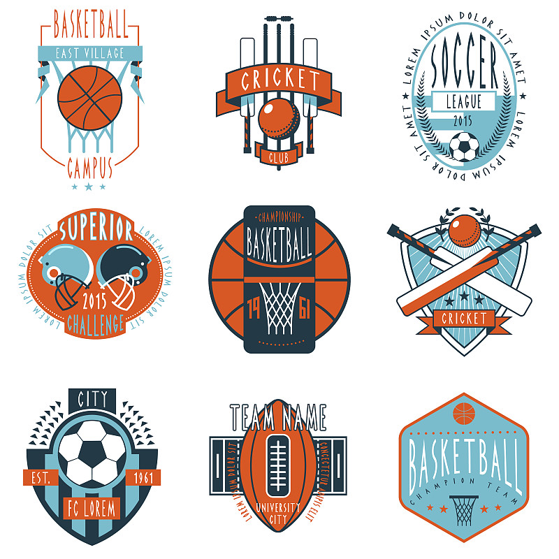 运动,标签,背景分离,模板,证章,体育联盟,绘画插图,足球,纸,篮球