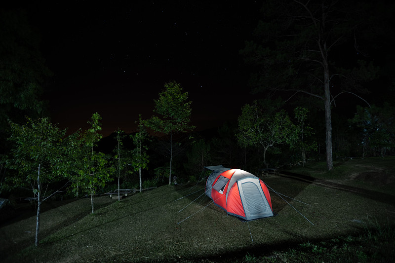 泰国,背景,夜晚,国家公园,帐篷,森林,满天星,冒险,旅行,露营