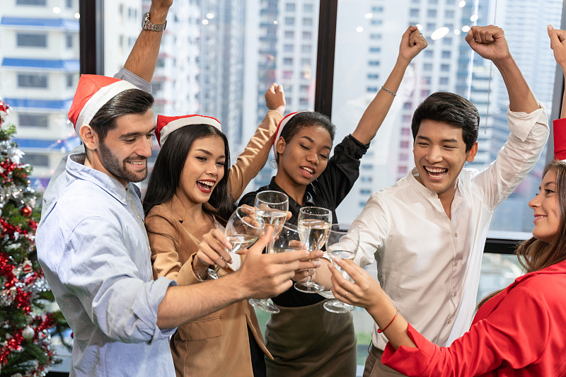 新年前夕,节日,办公室,人,香槟,人群,聚会,庆祝,喝