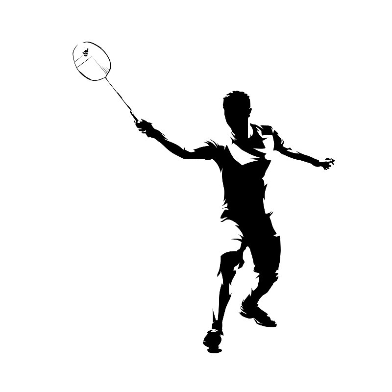 绘画插图,矢量,墨水,分离着色,羽毛球运动,运动,背景分离,热情,羽毛球,品牌名称