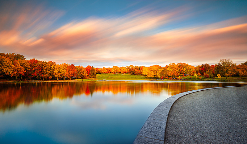 加拿大,魁北克,秋天,蒙特利尔,注视镜头,活力,水狸湖,粉红色,当地著名景点,公园