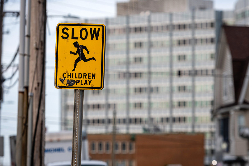 儿童,缓慢的,交通标志,街道,专心,不幸,汽车,交通,迅速