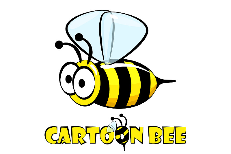 蜜蜂,雕刻图像,黄色,条纹,动画片,可爱的,背景分离,蜂蜜,品牌名称,家禽