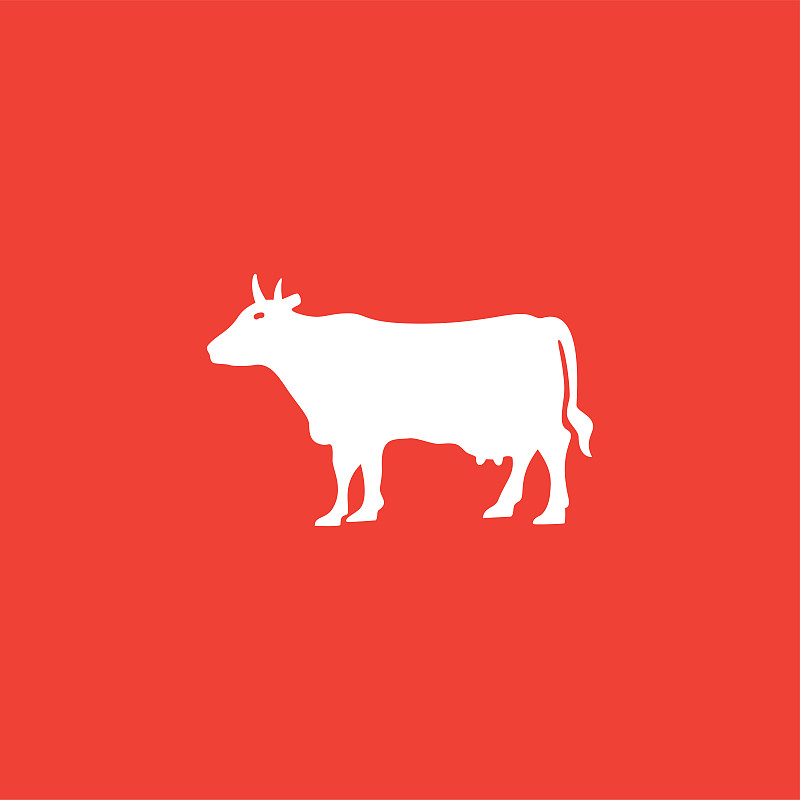 母牛,绘画插图,红色,计算机图标,矢量,扁平化设计,红色背景,农业,奶制品,彩色背景